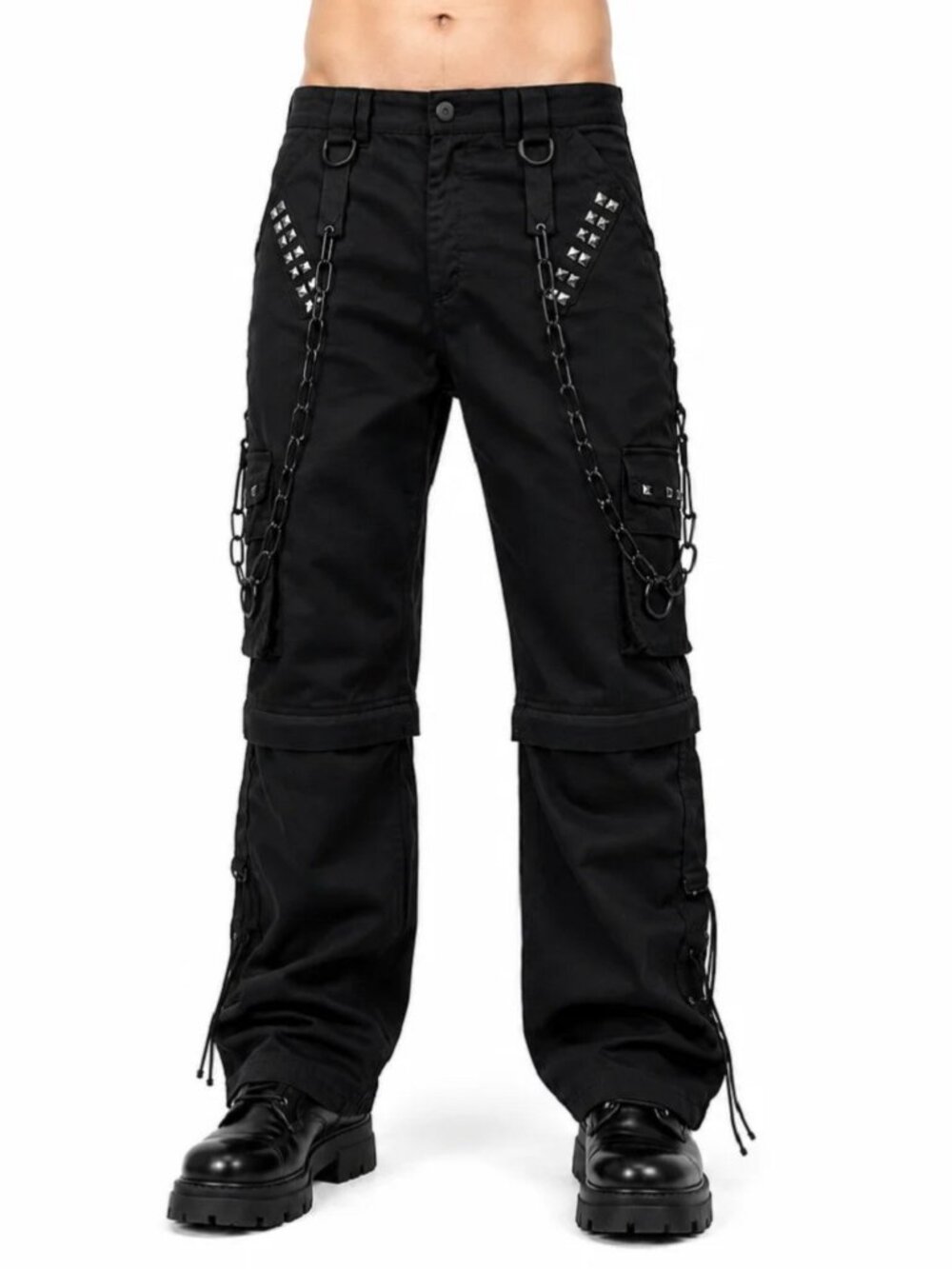 Men Gothic Bondage Pant Alternative Punk Rock Emo Trouser Pant Shorts Gothic Bon